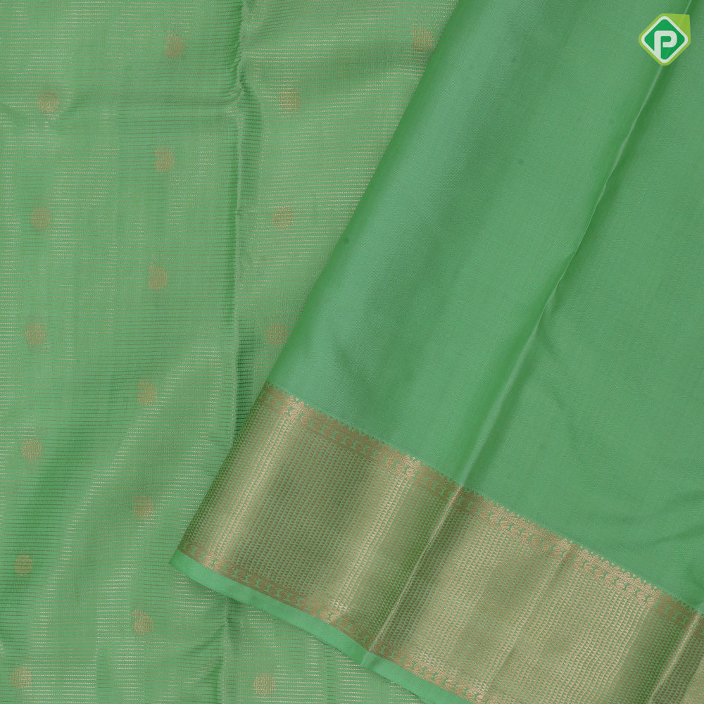 Tea Green Gold Zari Vairaoosi Lines Manga Chkaram Design Self Colour Manga Arai Madam Border Design Traditional Silk Saree