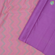 Light pink multi color thread work zig zag design self gold zari big fancy floral butta motifs border trendy designer silk saree