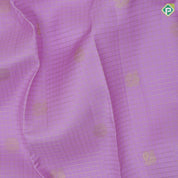 Lavender with gold zari vairaoosi checks butta design self gold zari retta pett border traditional silk saree