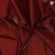 Rust orange gold zari double parrot thilagam design syrup brown gold zari peacock arch banaras style border gift silk saree