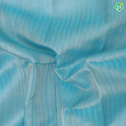 Sky blue silver zari stripes design light grey sliver zari mango butta vanasingaram border trendy designer silk saree