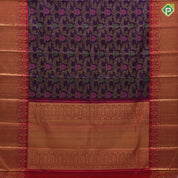 Purple blue gold zari meena work grand creeper design rani red gold zari mayilkan fancy floral border grand bridal silk saree