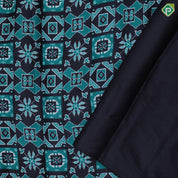 Black base trending color geometrical pattern self multi color embroidered border fancy dola silk saree