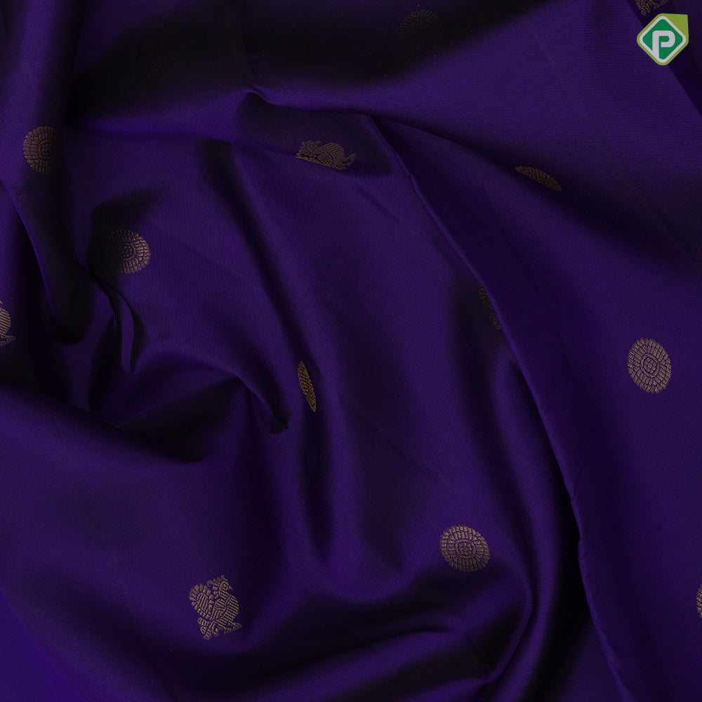 Navy Blue Gold Zari Chagaram Peacock Design Tomato Red Ruthracham Peacock Border Design Traditional Silk Saree