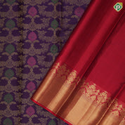 Purple blue gold zari meena work grand creeper design rani red gold zari mayilkan fancy floral border grand bridal silk saree