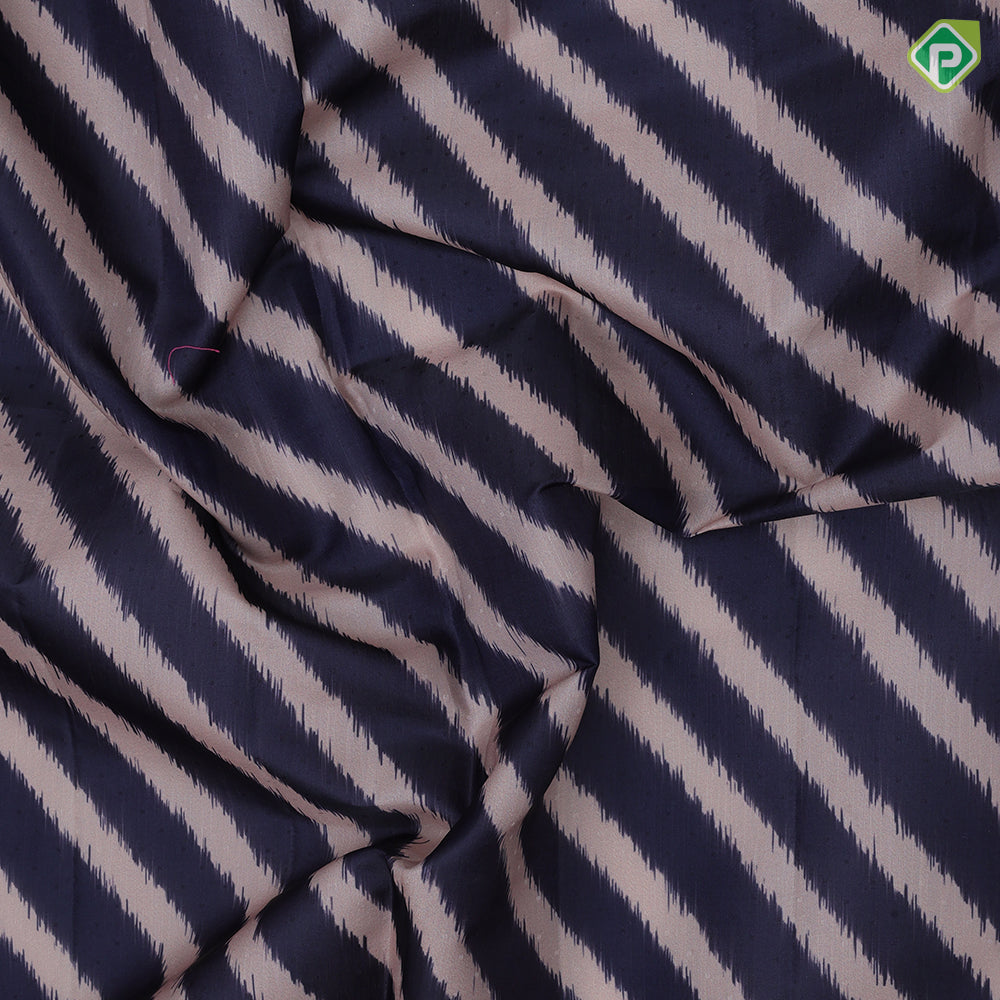 Black base beige color zebra cross lines contrast base multi color embroidered cut work border fancy dola silk saree