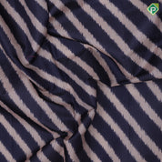 Black base beige color zebra cross lines contrast base multi color embroidered cut work border fancy dola silk saree