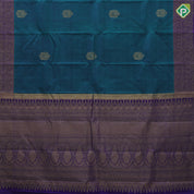 Bottle green gold zari leaf design self gold zari mango butta border gift silk saree