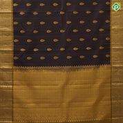 Coffee Brown Gold Zari Thilagam Butta Design Camel Colour Peacock Border Design Pure Mix Silk Saree