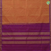 Mango yellow full body plain weaved purple with gold zari edge border vintage traditional silk saree
