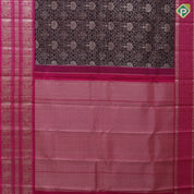 Walnut copper zari meena work grand creeper design rose pink silver zari peacock butta lines border grand bridal silk saree