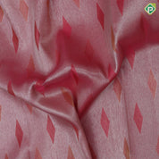 Powder pink dual tone zari and tread diamond butta goldish grey self fancy design border grand tissue silk saree