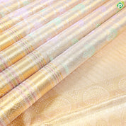 Golden Yellow Self Border  Bridal Tissue Silk Saree