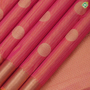 Pinkish Yellow Gold Zari Vairaoosi Lines Chagaram Design Self Colour Ruthracham mayilkan Border Design Traditional Silk Saree