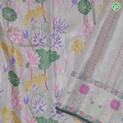 Silver zari by zari meena work design self zari by zari weaved pythonic border exclusive signature silk saree