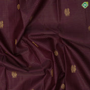 Purple gold zari vairaoosi and peacock rudraksham motifs self gold zari floral design border traditional silk saree