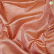 Goldish orange base silver zari diamond tissue weaved multi color thread embroidered border embroidery silk saree