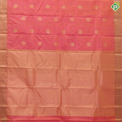 Pinkish Yellow Gold Zari Vairaoosi Lines Chagaram Design Self Colour Ruthracham mayilkan Border Design Traditional Silk Saree