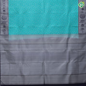 Sky blue space star and galaxy butta design blue with silver zari planets butta design border contemporary silk saree