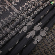 Luxury Black half circles geometric motifs design borderless trendy designer silk saree