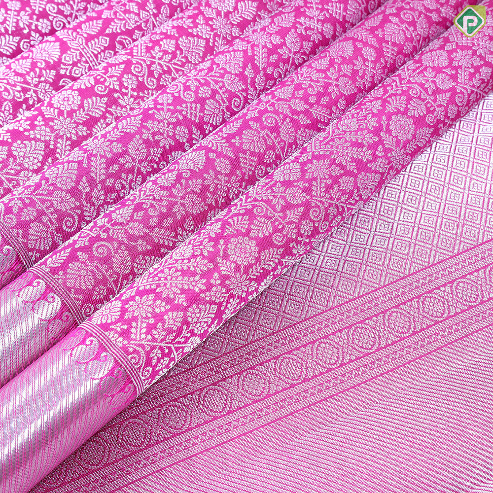 Purple Pink Getty Bavanji Border Exclusive Grand Silk Saree