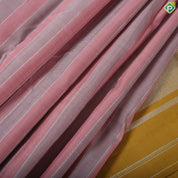 Pale Pink grey pillar stripes silver zari padded design self silver zari border trendy silk saree