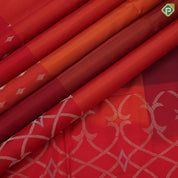 Rani pink honey orange gold zari butta grand design pallu gold zari border soft silk saree