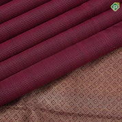 Maroon gold zari micro kattam design self gold zari big mango padded diamond border koorai silk saree