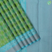 Parrot Green Rexsona Green Silver Zari Diamond Design Rexsona Green Floral Border Design Trendy Silk Saree