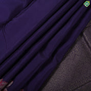 Purple Blue plain weaved design self colorful leaf design border trendy silk saree