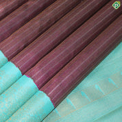Magenta With Silver Zari Stripes Contrast Ananda Colour Gold Zari Border Traditional Silk Saree
