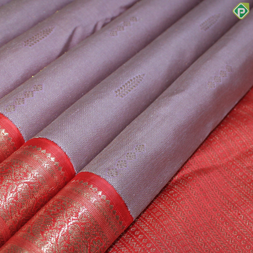Peach Pink Gold Zari With Fanta Orange Border Tissue Traditional Silk Saree