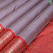 Peach Pink Gold Zari With Fanta Orange Border Tissue Traditional Silk Saree