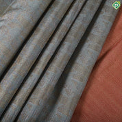 Mint green gold neem zari embossed design self silver gold zari tree butta border trendy silk saree