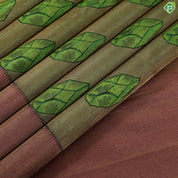 Olive green gold zari tissue weaved emerald silk butta design pink gold zari diamond border trendy tissue silk saree