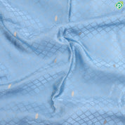 Blueish grey with Rangoli checked design and butta butta design satin fancy saree