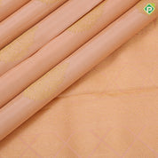 peach gold zari self designer thilagam butta self color gold zari elephant annam butta edge border traditional silk saree