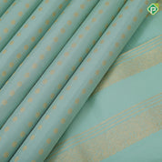 Pista green gold zari thousand butta design self gold zari multi design lines border traditional silk saree