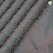 Cruse Gold Zari Brocade Floral Design Self Colour Manga Ruthracham Maiyilkan Border Design Wedding Silk Saree