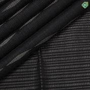 Black with silver zari micro checks and diamond shape borderless grand pallu soft silk saree