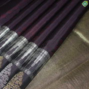 Grape Brown With Maroon Silk Thread Design Self Colur With Silver And Gold Zari Border Traditional Silk Saree