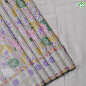 Silver zari by zari meena work design self zari by zari weaved pythonic border exclusive signature silk saree