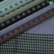 Tri color designed partial lines design borderless color full pallu soft silk saree