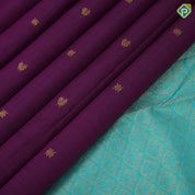 Dark Magenta Gold Zari Peacock Butta Design Rexsona Green Peacock Mayilkan Border Design Traditional Silk Saree