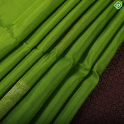 Apple green gold zari square butta design gold zari border soft silk saree