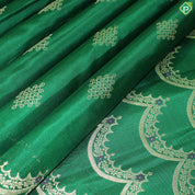 Green Gold Zari Rangoli Motif With Self Color Turning C Type Meena Work Border  Trendy Silk Saree