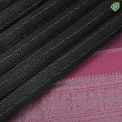 Black Colour Silver Zari Zig Zag And Straight Lines Design Border Less Luxury Black Silk Saree