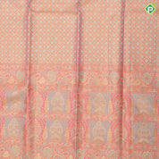 Pista green tissue grand floral design baby pink multi color meena work border pattu paavadai lehanka