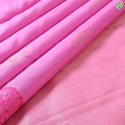 Bubblegum Pink With Gold Zari Sunflower Butta Border Trendy Designer Silk Saree