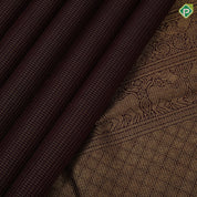 Red whine gold zari vairaoosi checks design self colour mango peacock border design traditional silk saree